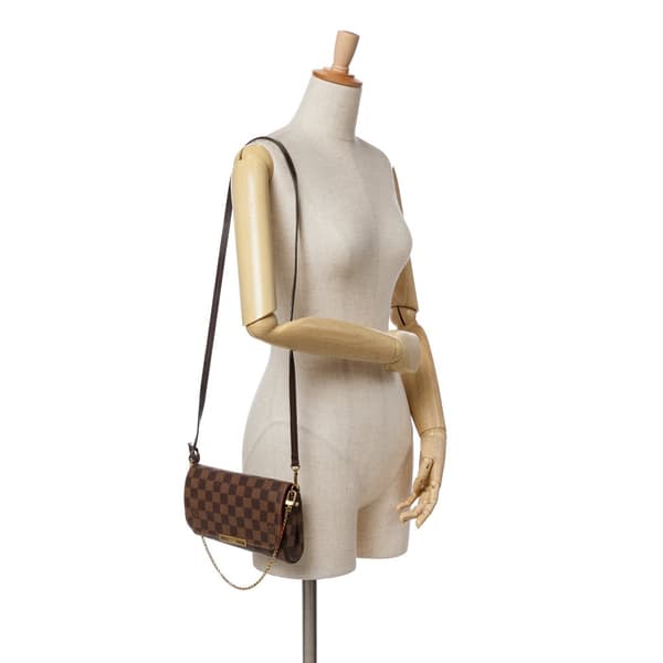 Pre-owned Louis Vuitton Damier Ebene Favorite PM Brown