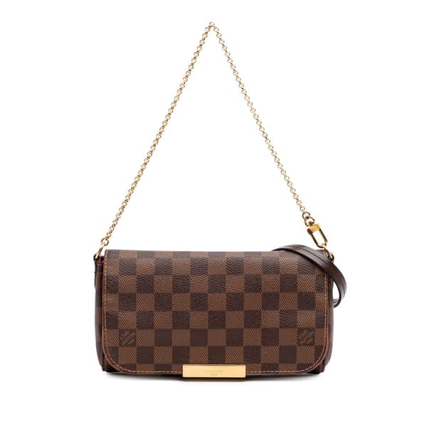 Pre-owned Louis Vuitton Damier Ebene Favorite PM Brown
