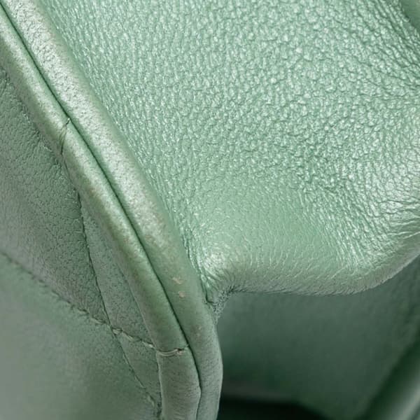 Pre-owned Chanel Quilted Lambskin 19 Wallet on Chain Green