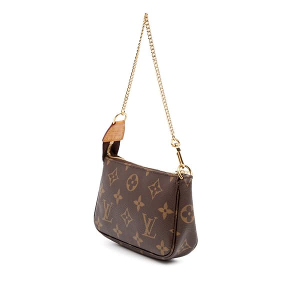 Pre-owned Louis Vuitton Monogram Mini Pochette Accessoires Brown