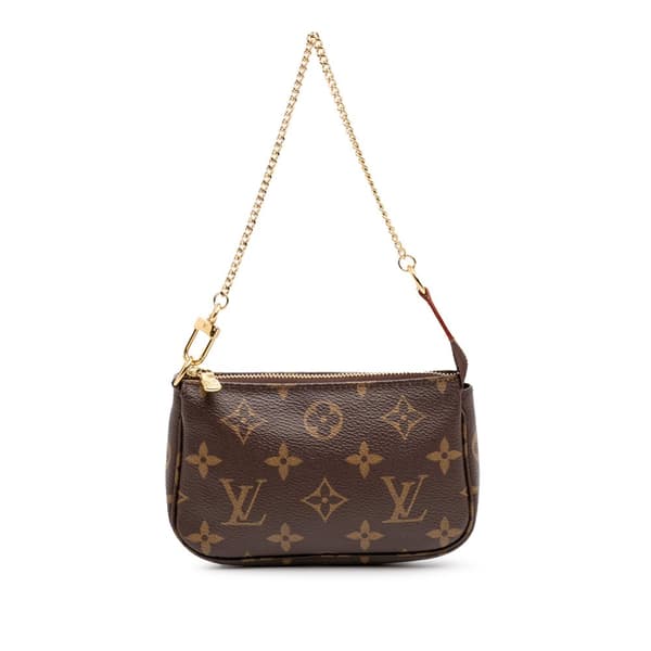 Pre-owned Louis Vuitton Monogram Mini Pochette Accessoires Brown