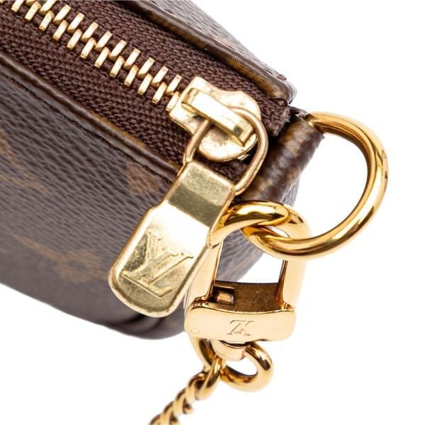 Pre-owned Louis Vuitton Monogram Mini Pochette Accessoires Brown