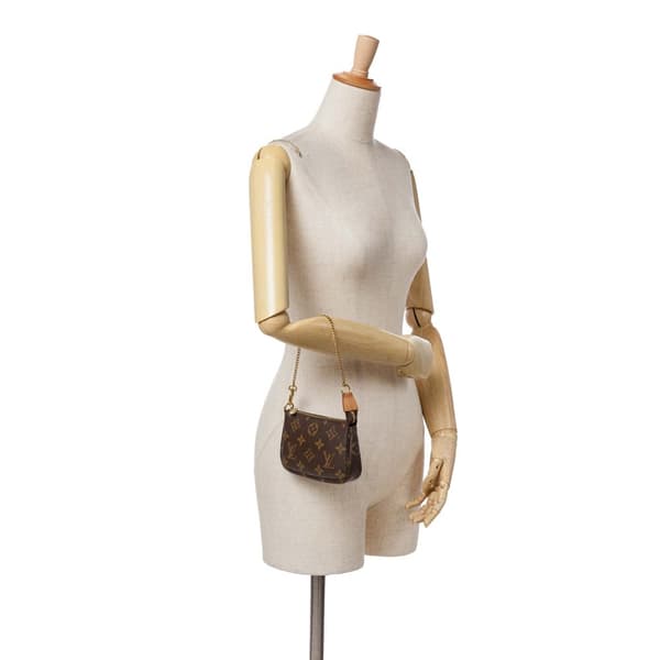 Pre-owned Louis Vuitton Monogram Mini Pochette Accessoires Brown