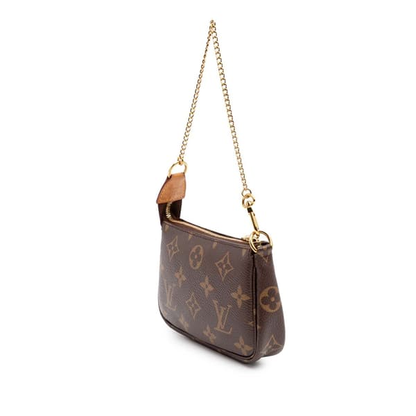 Pre-owned Louis Vuitton Monogram Mini Pochette Accessoires Brown