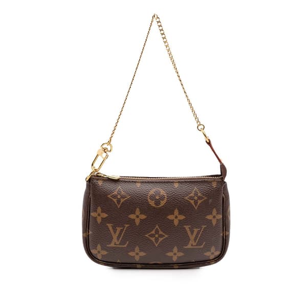Pre-owned Louis Vuitton Monogram Mini Pochette Accessoires Brown