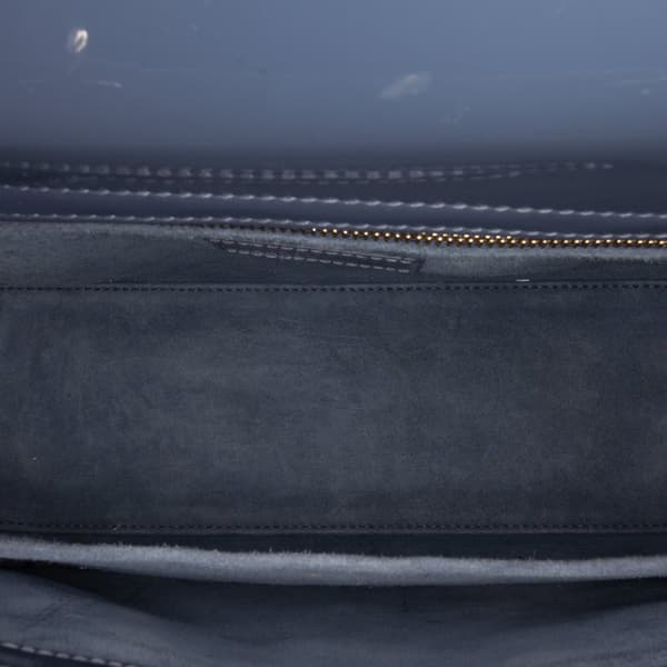 Pre-owned Dior Medium Patent Cannage Lady Dior Blue