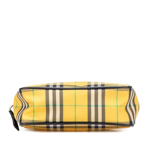 Pre-owned Burberry House Check Canvas Handbag Yellow