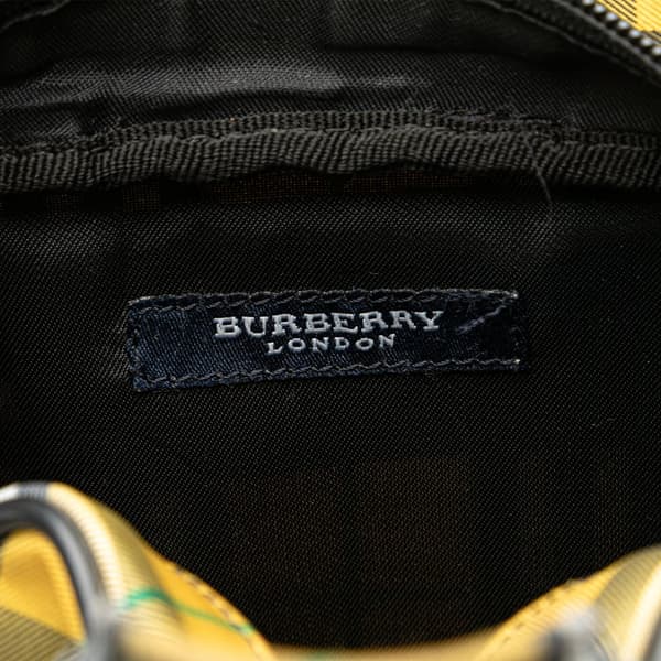 Pre-owned Burberry House Check Canvas Handbag Yellow
