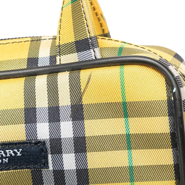 Pre-owned Burberry House Check Canvas Handbag Yellow