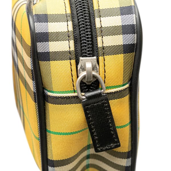 Pre-owned Burberry House Check Canvas Handbag Yellow