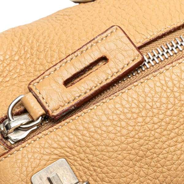 Pre-owned Prada Vitello Daino Handbag Brown