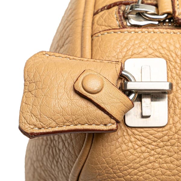 Pre-owned Prada Vitello Daino Handbag Brown