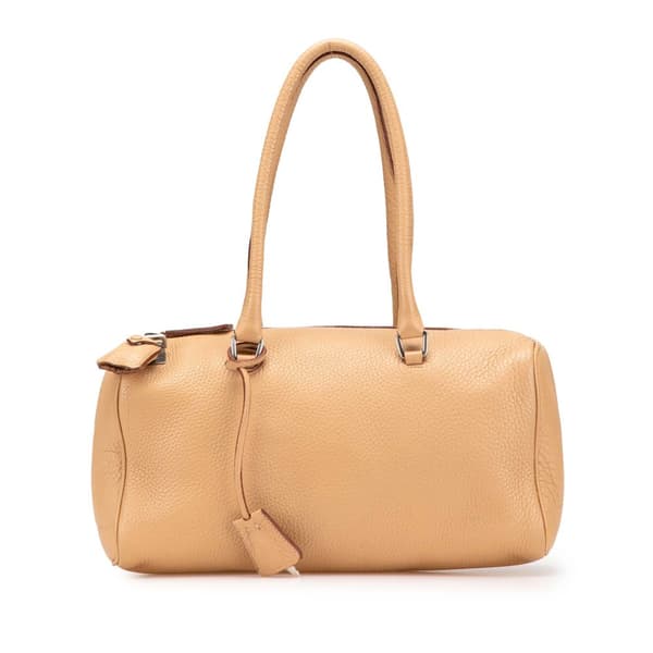Pre-owned Prada Vitello Daino Handbag Brown