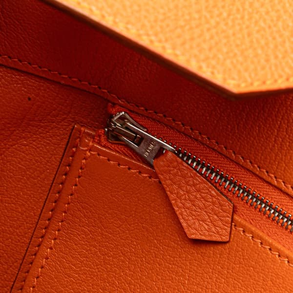 Pre-owned Hermès Clemence Birkin Retourne 35 Orange