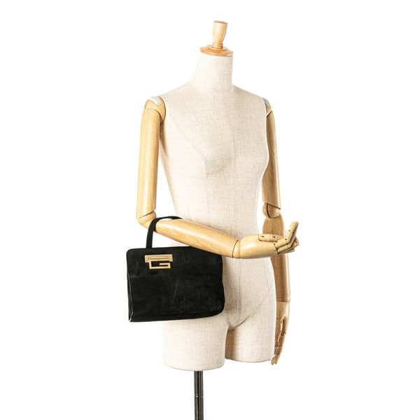 Pre-owned Gucci Suede Handbag Black