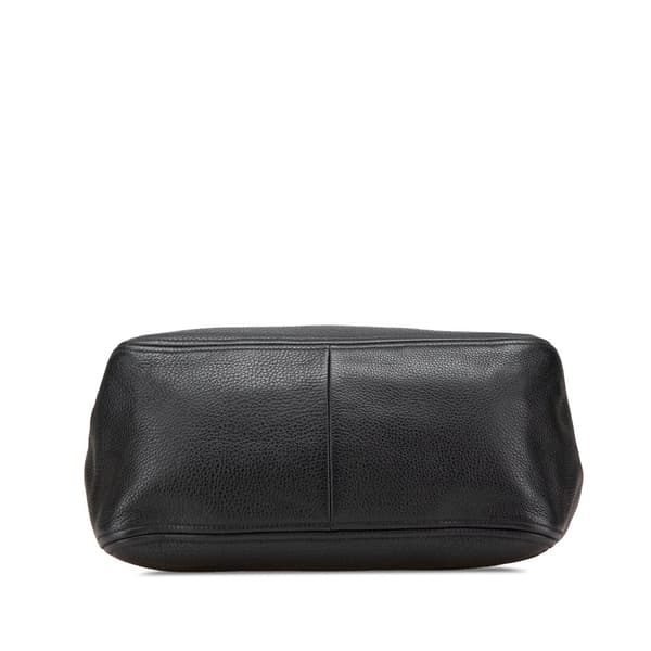 Pre-owned Prada Vitello Daino Zip Top Satchel Black