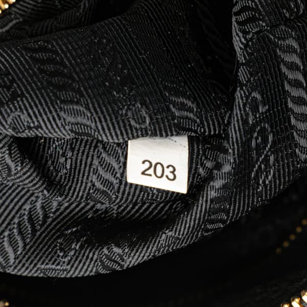 Pre-owned Prada Vitello Daino Zip Top Satchel Black