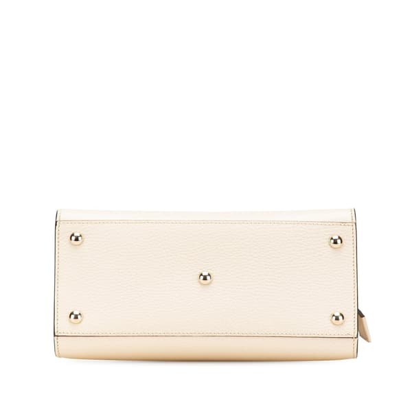 Pre-owned Gucci Medium Dollar Calf Soho Satchel White