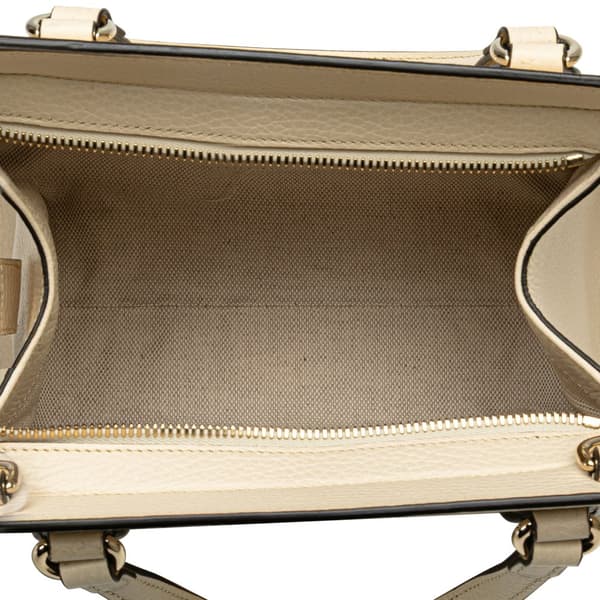 Pre-owned Gucci Medium Dollar Calf Soho Satchel White