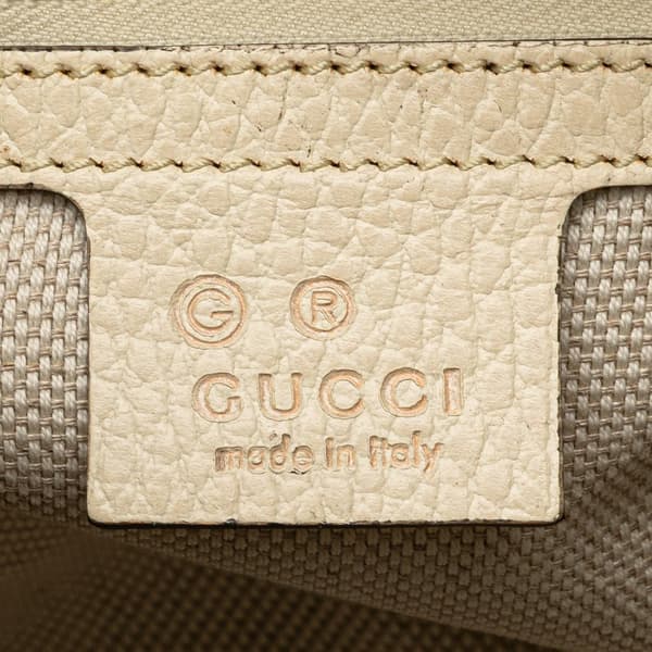 Pre-owned Gucci Medium Dollar Calf Soho Satchel White