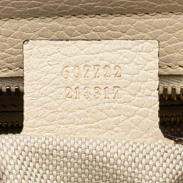 Pre-owned Gucci Medium Dollar Calf Soho Satchel White