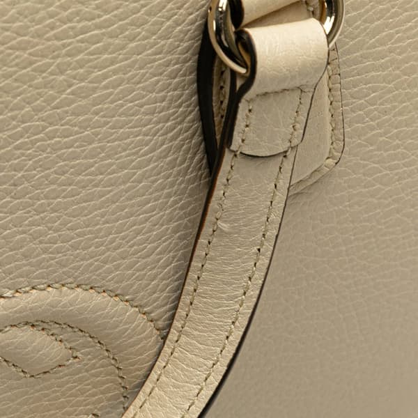 Pre-owned Gucci Medium Dollar Calf Soho Satchel White