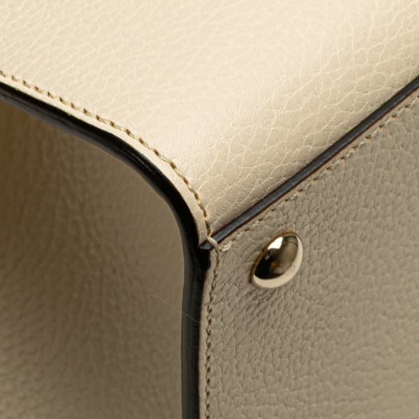 Pre-owned Gucci Medium Dollar Calf Soho Satchel White
