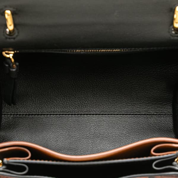 Pre-owned Ferragamo Pony Hair Gancini Sofia Satchel Brown