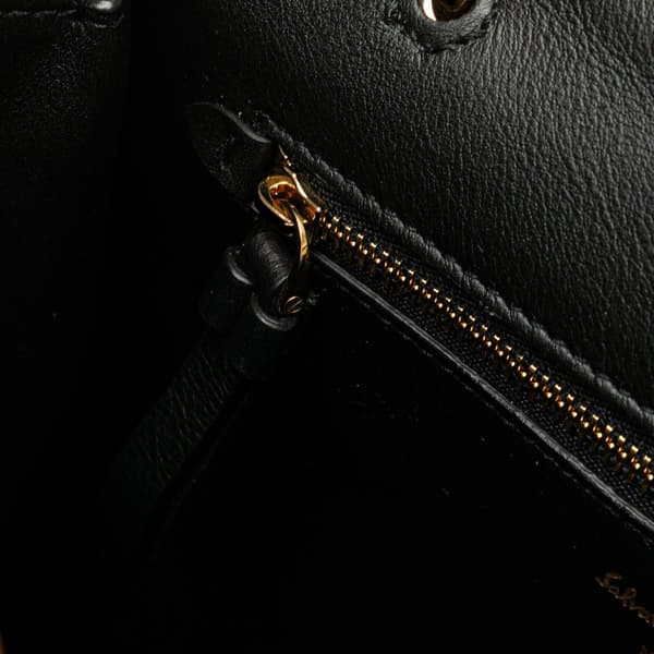 Pre-owned Ferragamo Pony Hair Gancini Sofia Satchel Brown