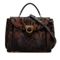 Miniatyrbilde 1 av 10: Pre-owned Ferragamo Pony Hair Gancini Sofia Satchel Brown
