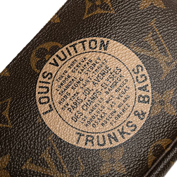 Pre-owned Louis Vuitton Monogram Trunks and Bags Mini Pochette Accessoires Brown