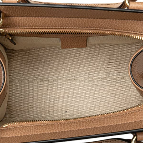 Pre-owned Gucci Medium Leather Soho Top Handle Convertible Tote Brown