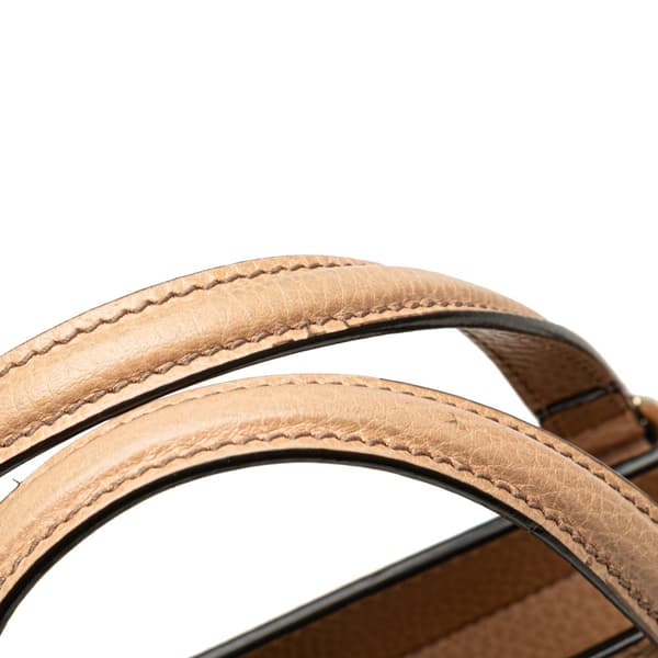 Pre-owned Gucci Medium Leather Soho Top Handle Convertible Tote Brown