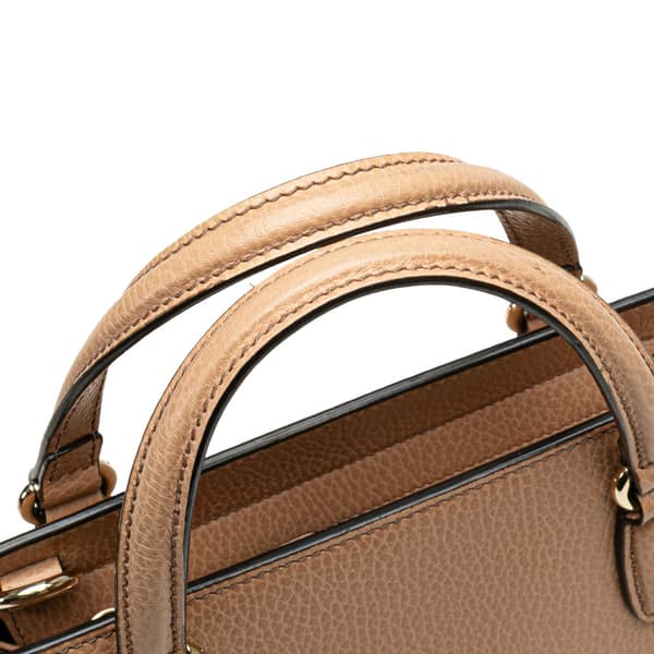 Pre-owned Gucci Medium Leather Soho Top Handle Convertible Tote Brown