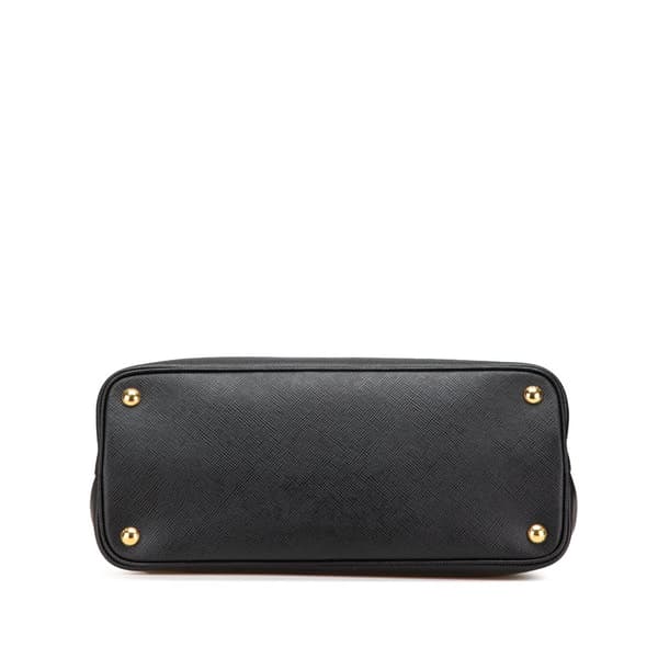 Pre-owned Prada Medium Saffiano Cuir Double Satchel Black