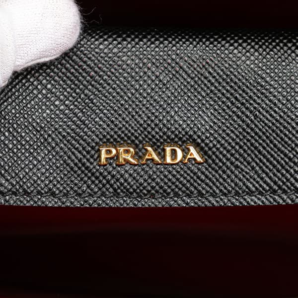 Pre-owned Prada Medium Saffiano Cuir Double Satchel Black