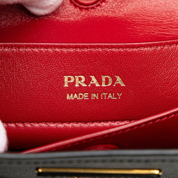 Pre-owned Prada Medium Saffiano Cuir Double Satchel Black
