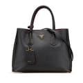 Miniatyrbilde 1 av 10: Pre-owned Prada Medium Saffiano Cuir Double Satchel Black