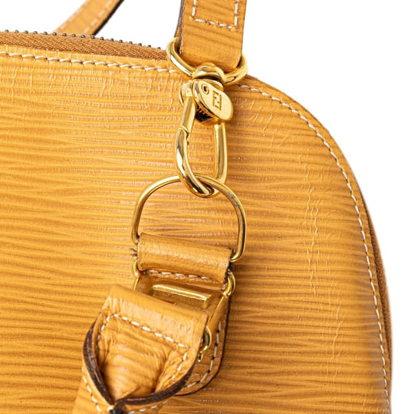 Pre-owned Fendi Leather Top Handle Bag Yellow