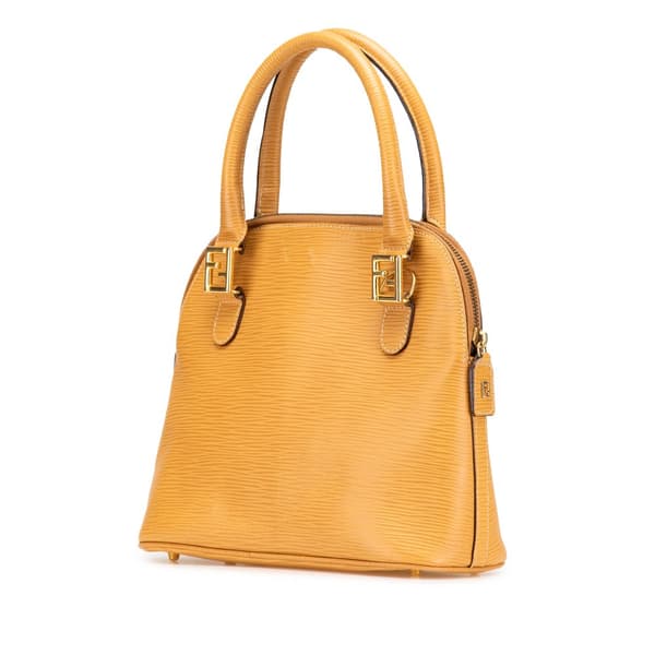 Pre-owned Fendi Leather Top Handle Bag Yellow