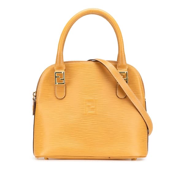 Pre-owned Fendi Leather Top Handle Bag Yellow