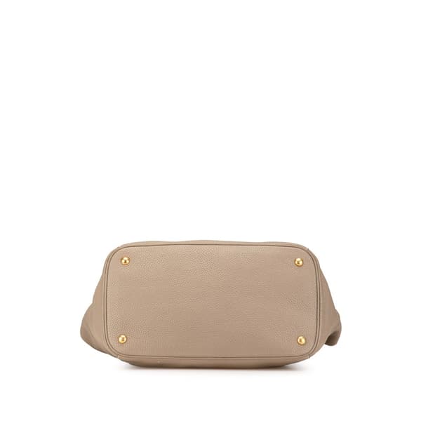 Pre-owned Prada Vitello Daino Open Convertible Tote Brown