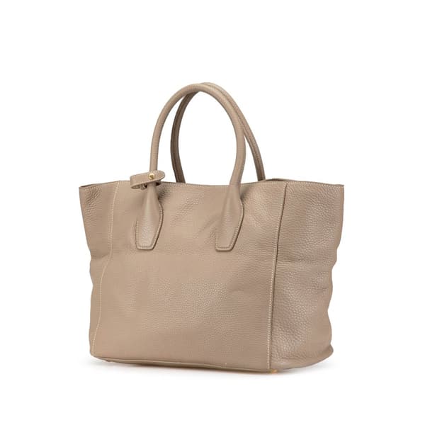 Pre-owned Prada Vitello Daino Open Convertible Tote Brown