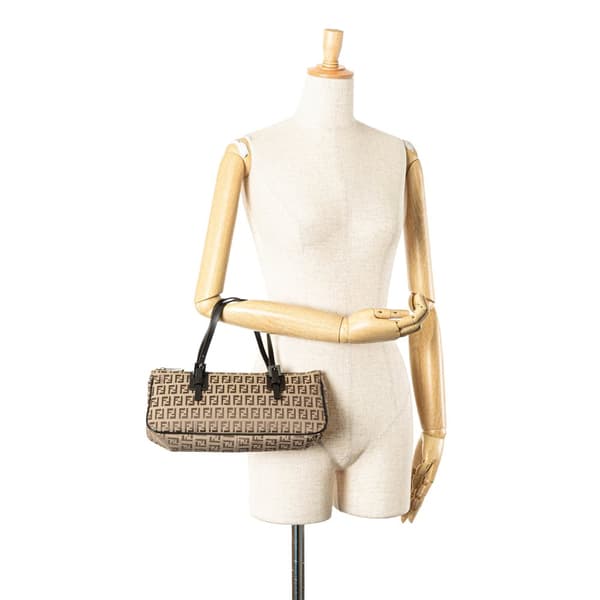 Pre-owned Fendi Zucchino Canvas Handbag Brown