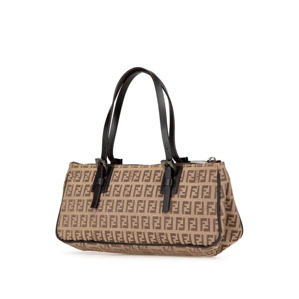 Pre-owned Fendi Zucchino Canvas Handbag Brown