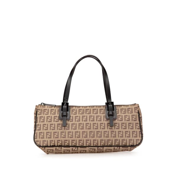Pre-owned Fendi Zucchino Canvas Handbag Brown