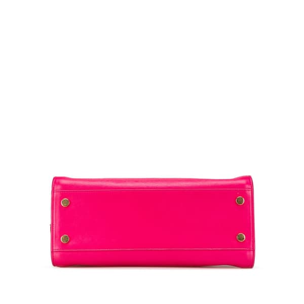 Pre-owned Saint Laurent Small Leather Monogram Cabas Satchel Pink