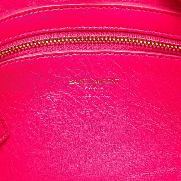 Pre-owned Saint Laurent Small Leather Monogram Cabas Satchel Pink