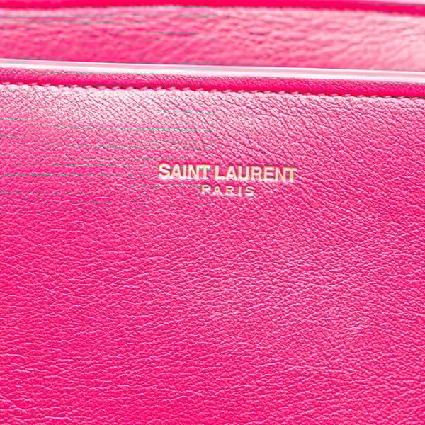 Pre-owned Saint Laurent Small Leather Monogram Cabas Satchel Pink