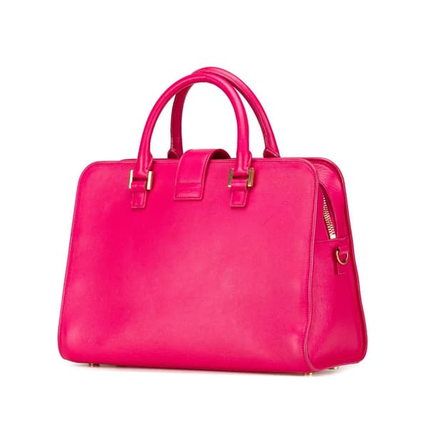 Pre-owned Saint Laurent Small Leather Monogram Cabas Satchel Pink
